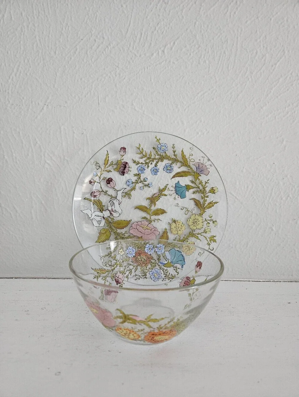 Vintage Dorothy C. Thorpe California Wildflowers Saucer Plate And Bowl Set